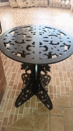 Wooden Round Table Free DXF File