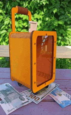 Wooden Suitcase Bank Free Vector File