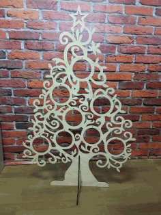 Wooden Table Top Christmas Tree Laser Cut Free Vector File