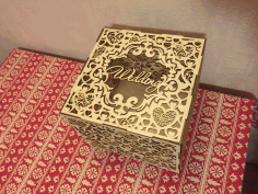 Wooden Wedding Box For Laser Cut Free Vector File