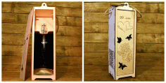 Wooden Wine Box For Laser Cut Free Vector File