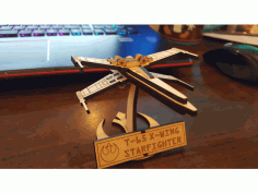 x-wing Starfighter For Laser Cut Free Vector File