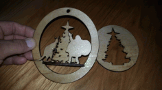 Xmas Tree Santa Kangaroo Laser Cut Free Vector File