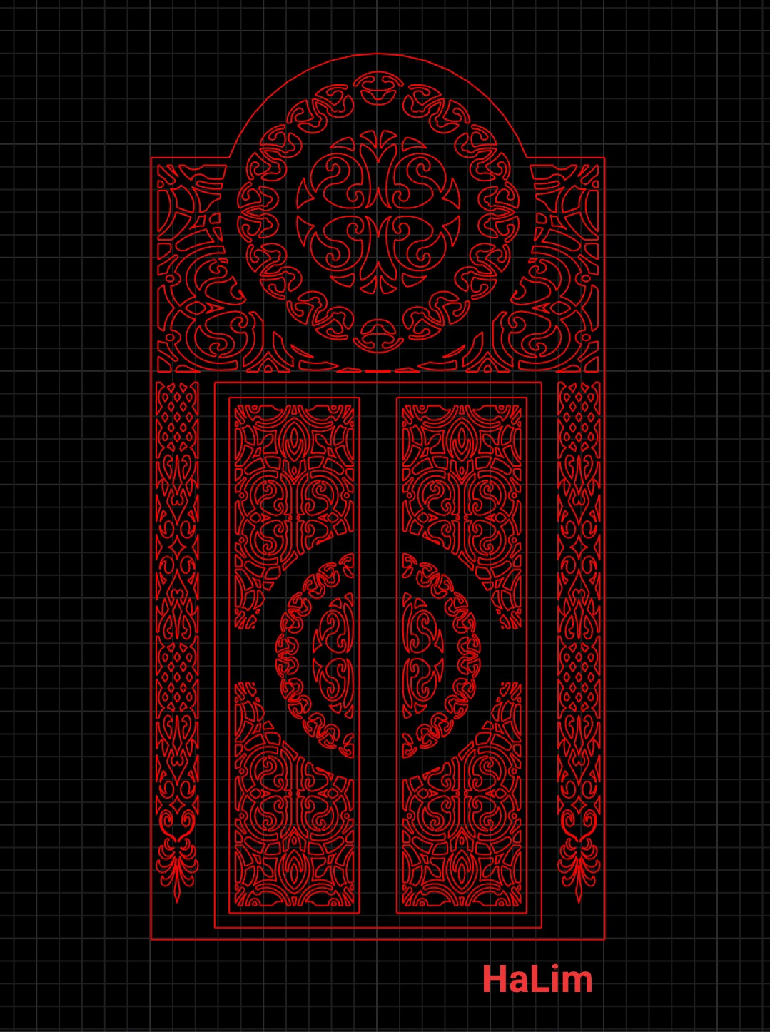 باب تفريغ شريف قرني Free DXF File