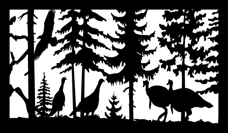 28 X 48 4 Turkeys And Eagle Plasma Art Free DXF File