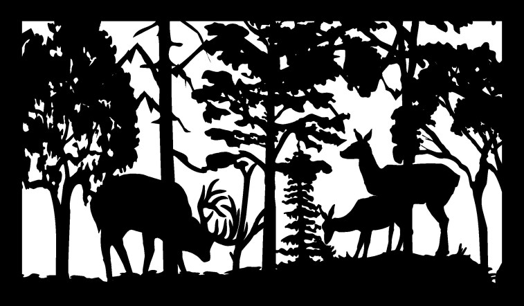 28 X 48 Buck Rub Doe Fawn Plasma Art Free DXF File