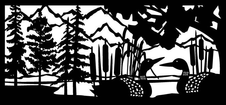 28 X 60 Loon Panel Plasma Art Free DXF File
