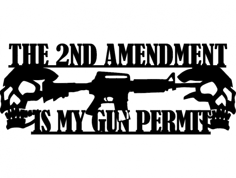 2nd Amendment Skulls Free DXF File
