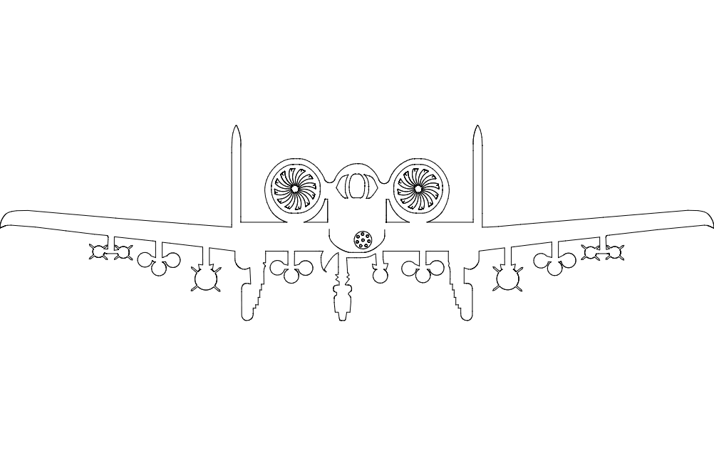Aircraft a10 Free DXF File