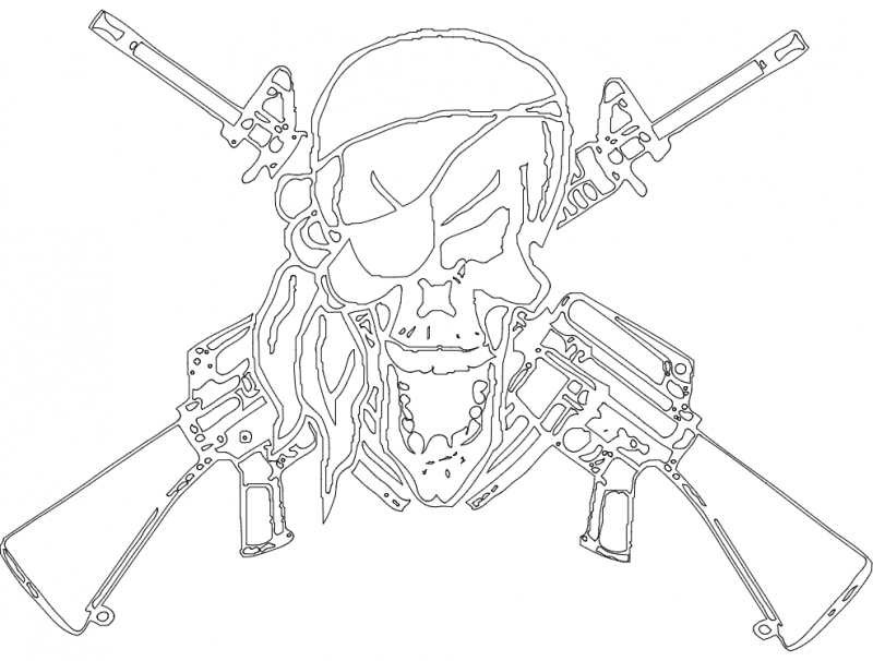 Arfcom Skull ar2nd Free DXF File