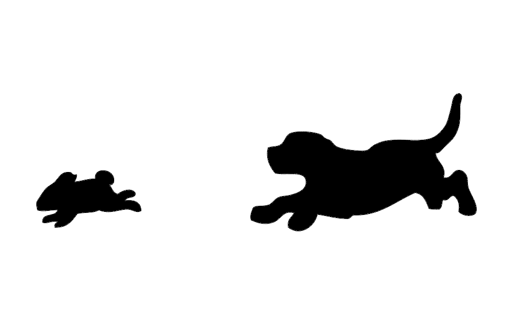 Beagle Catching Rabbit Free DXF File