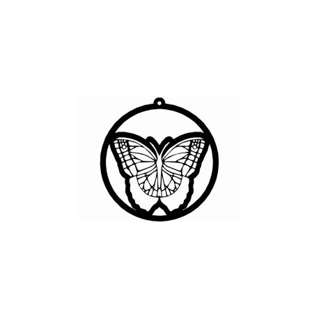 Borboleta Butterfly In Circle Free DXF File