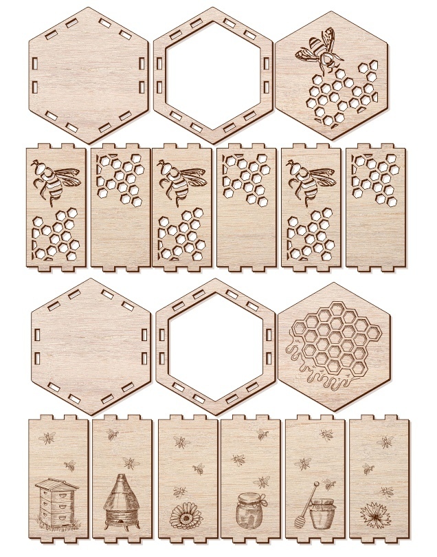 Box For Honey For Laser Cutting Free Vector File