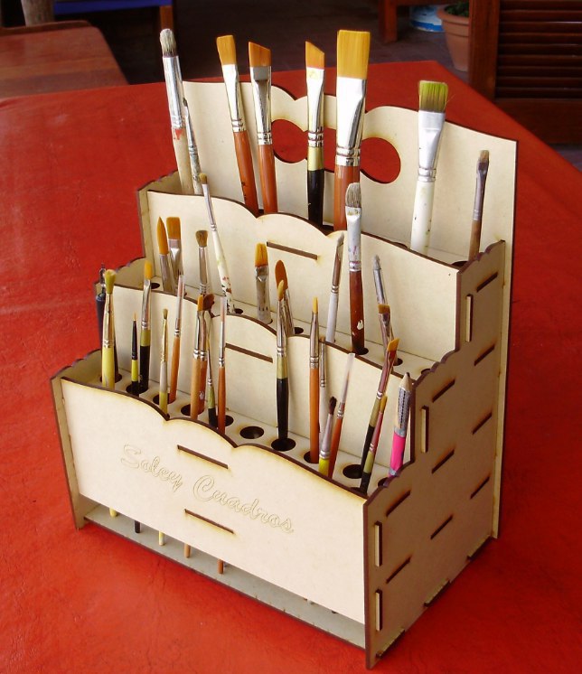 Brush Organizer For Laser Cutting Free Vector File