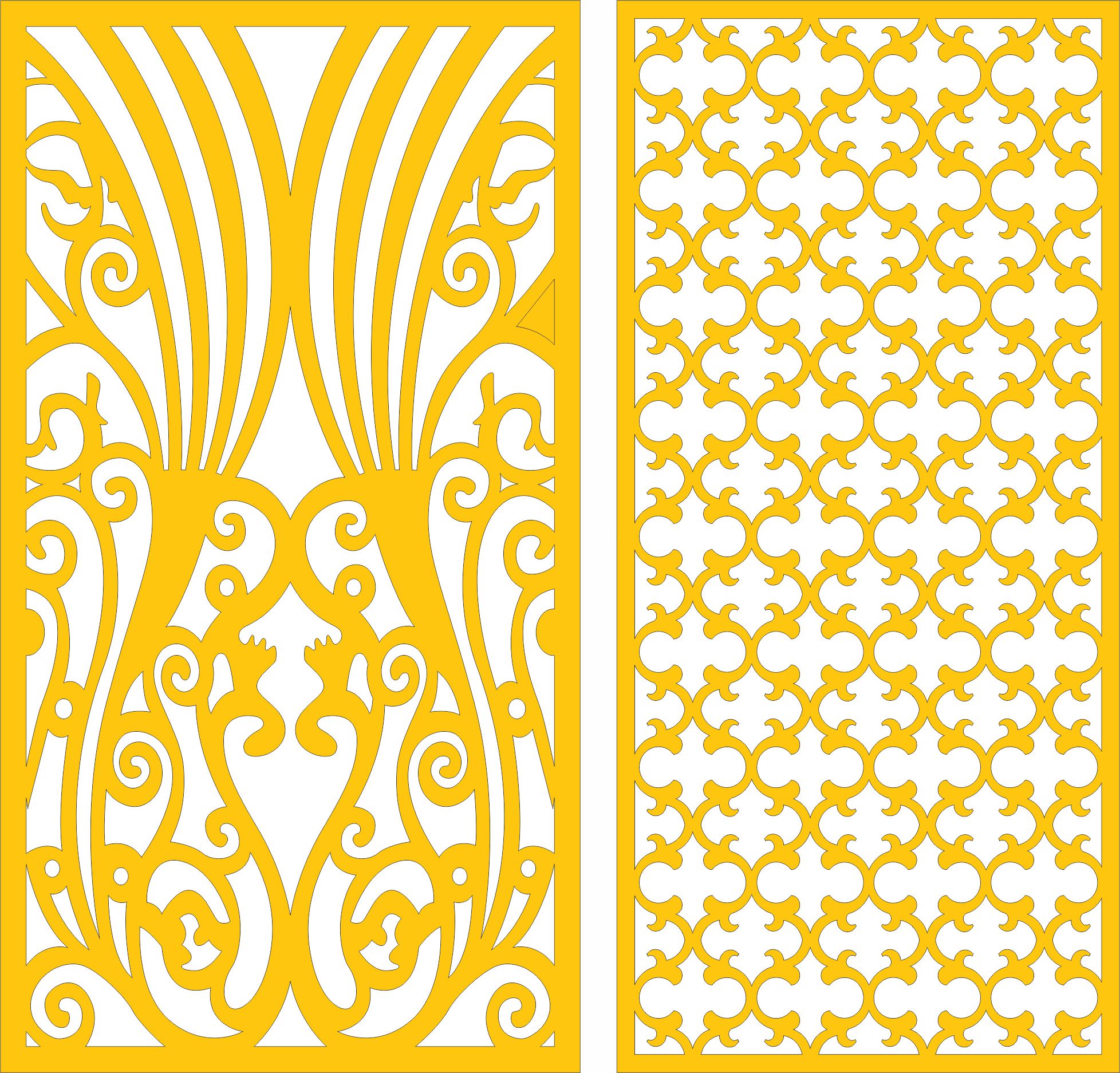 Bulkhead Partitions Peacocks Pattern For Laser Cutting Free DXF File