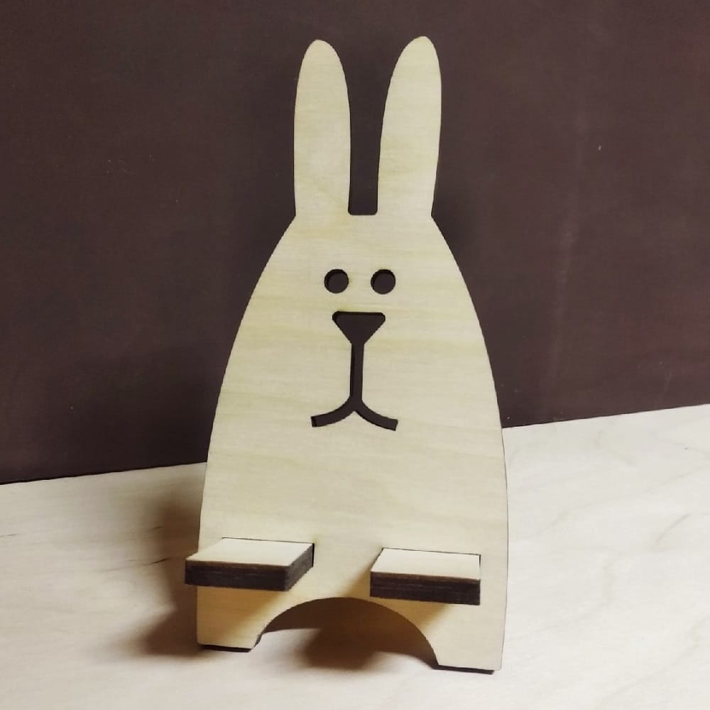 Bunny Wooden Phone Holder Stand Laser Cut Free Vector File
