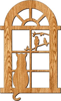 Cat Door Frame Partition For Laser Cut Plasma Free Vector File