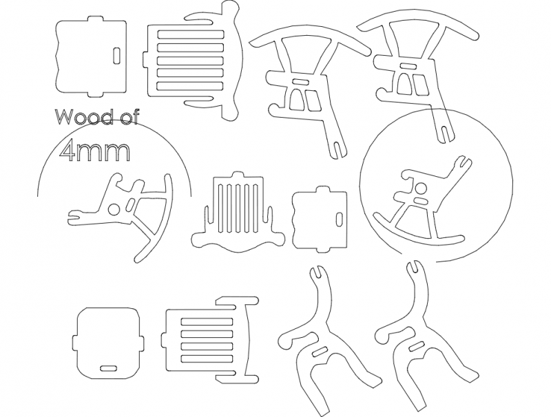 Chair 3d Puzzle Free DXF File