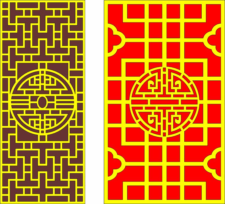Chinese Partition Screen For Laser Cut Free Vector File