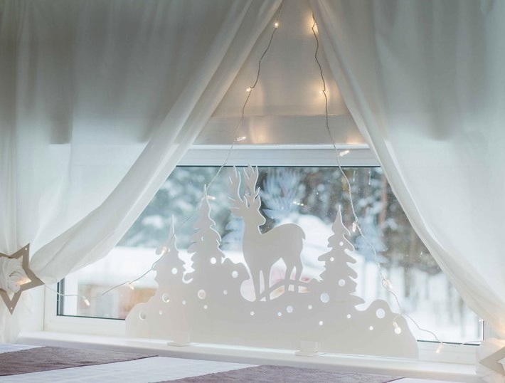 Christmas Window Decor Deer Window Stand Laser Cut Free Vector File