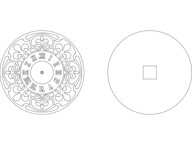 Clock face-3 Free DXF File