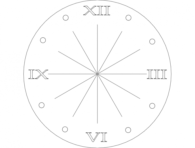 Clock Rom Num Free DXF File