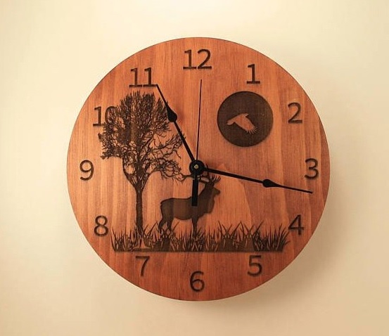Cnc Laser Cut Design Moose Clock Free Vector File