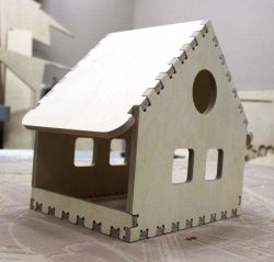 Cnc Laser Cut Small House Assembly Model Free Vector File