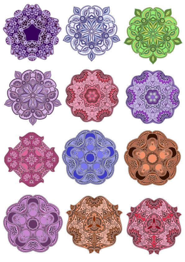 Colorful Mandala Vector Design Pack Ornament Free Vector File