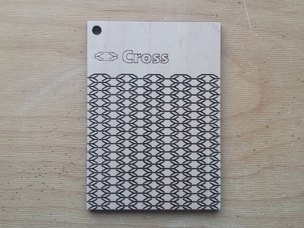 Cross Pattern Living Hinge Template For Laser Cut Free DXF File