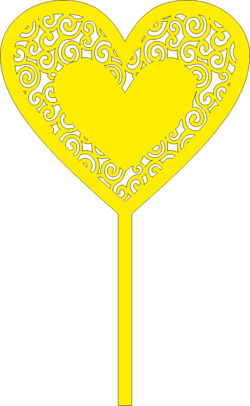 Decor Heart Topper For Laser Cut Free Vector File