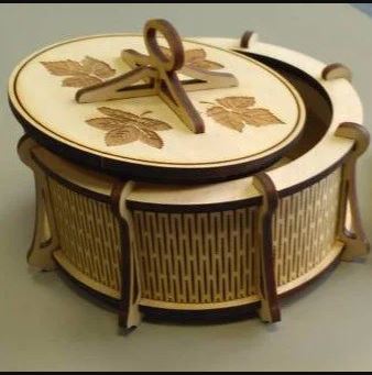 Decor Round Gift Box For Laser Cut Free Vector File