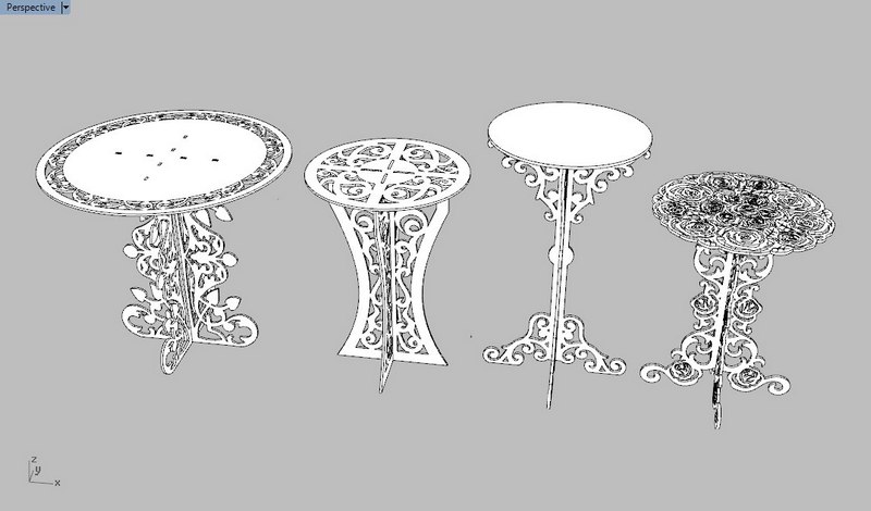 Decor Tables Collection Free DXF File