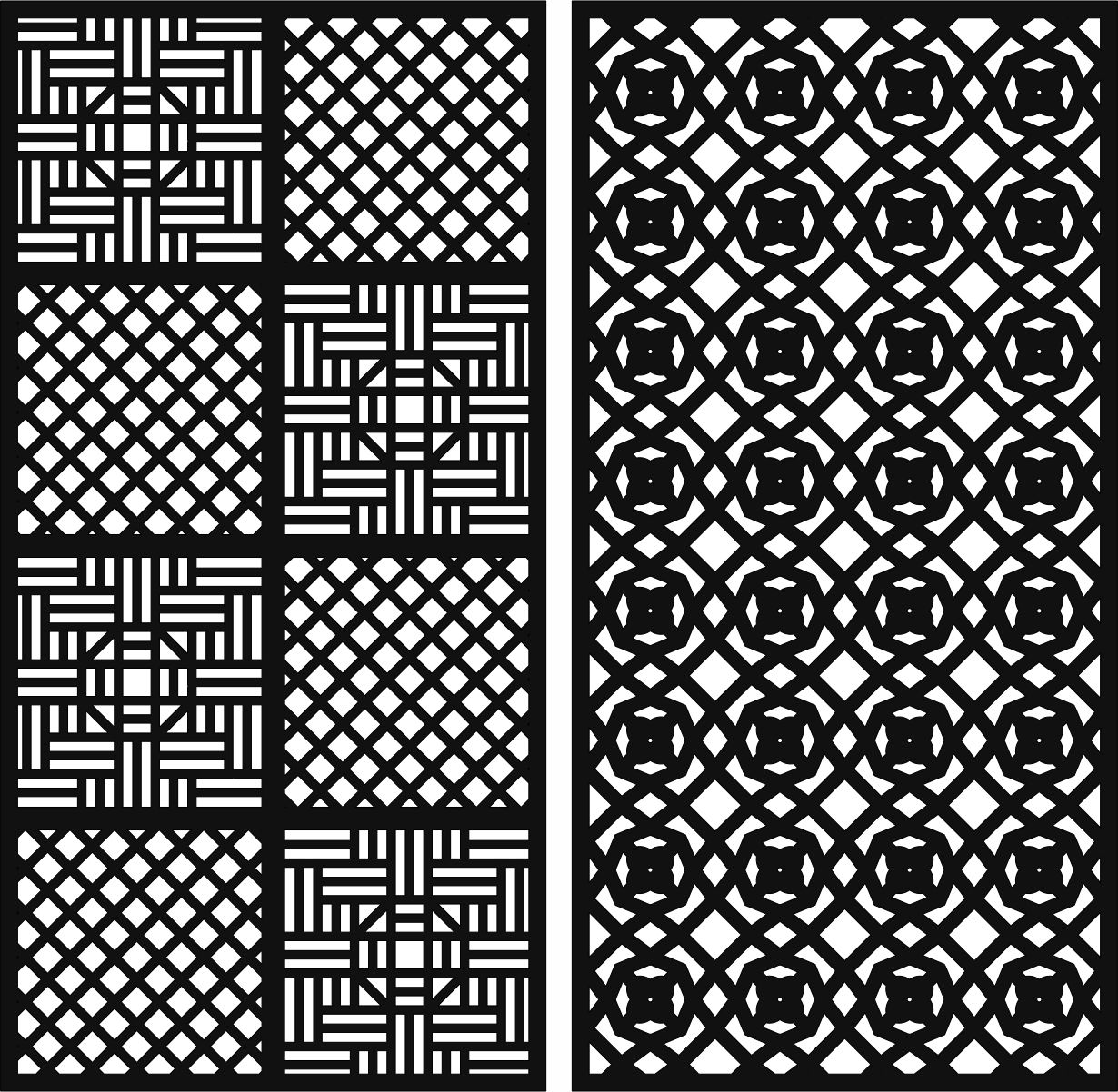 Decoration Seamless Separator Screens Set For Laser Cutting Free DXF File