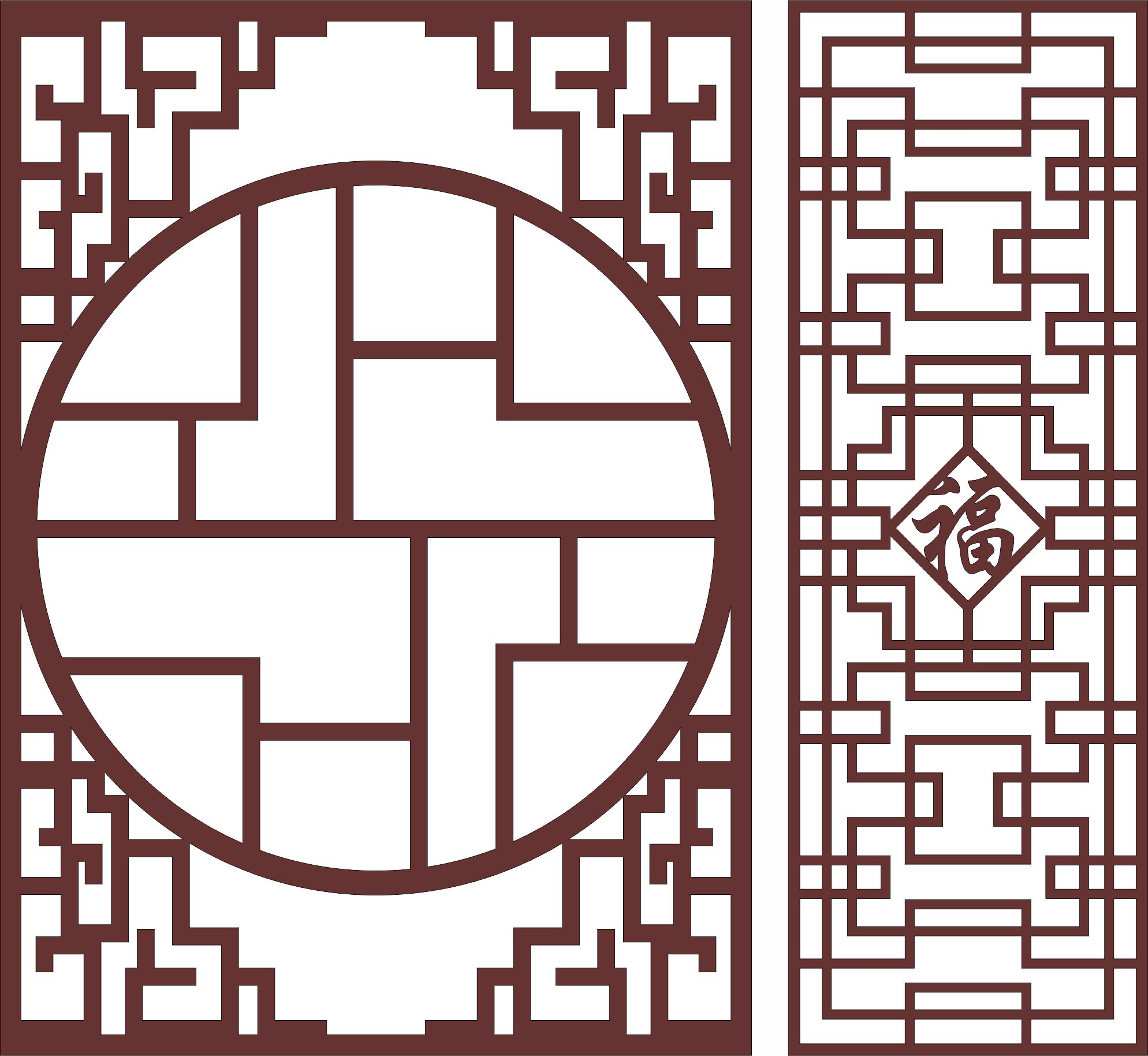 Decorative Cafe Partition Design For Laser Cutting Free DXF File