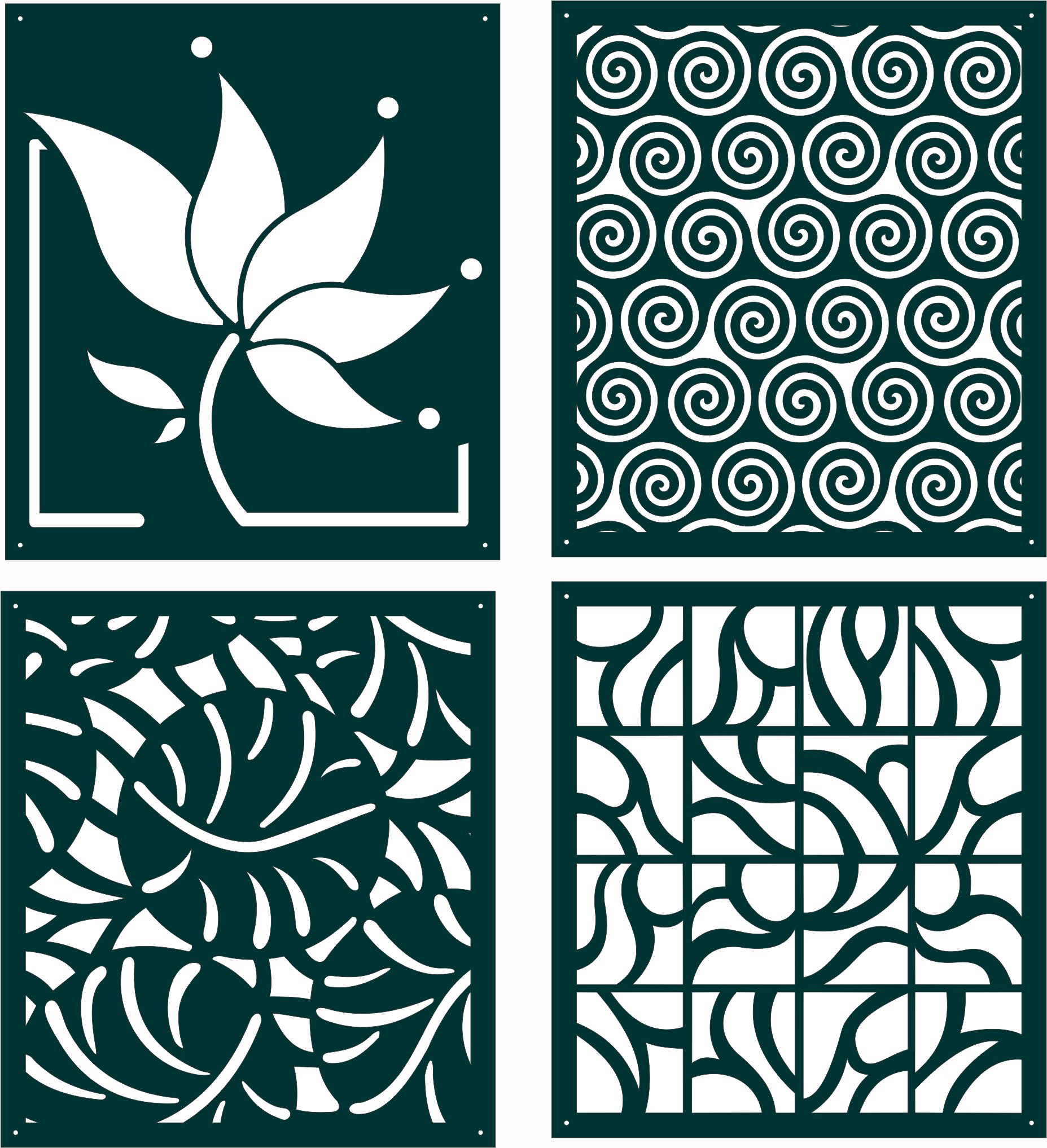 Decorative Divider Screen Collection For Laser Cut Free Vector File