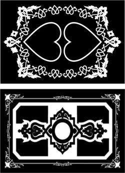 Decorative Frame With Heart Motifs For Laser Cut Cnc Free DXF File