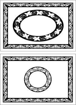 Decorative Motifs Rectangular Frame For Laser Cut Cnc Free Vector File