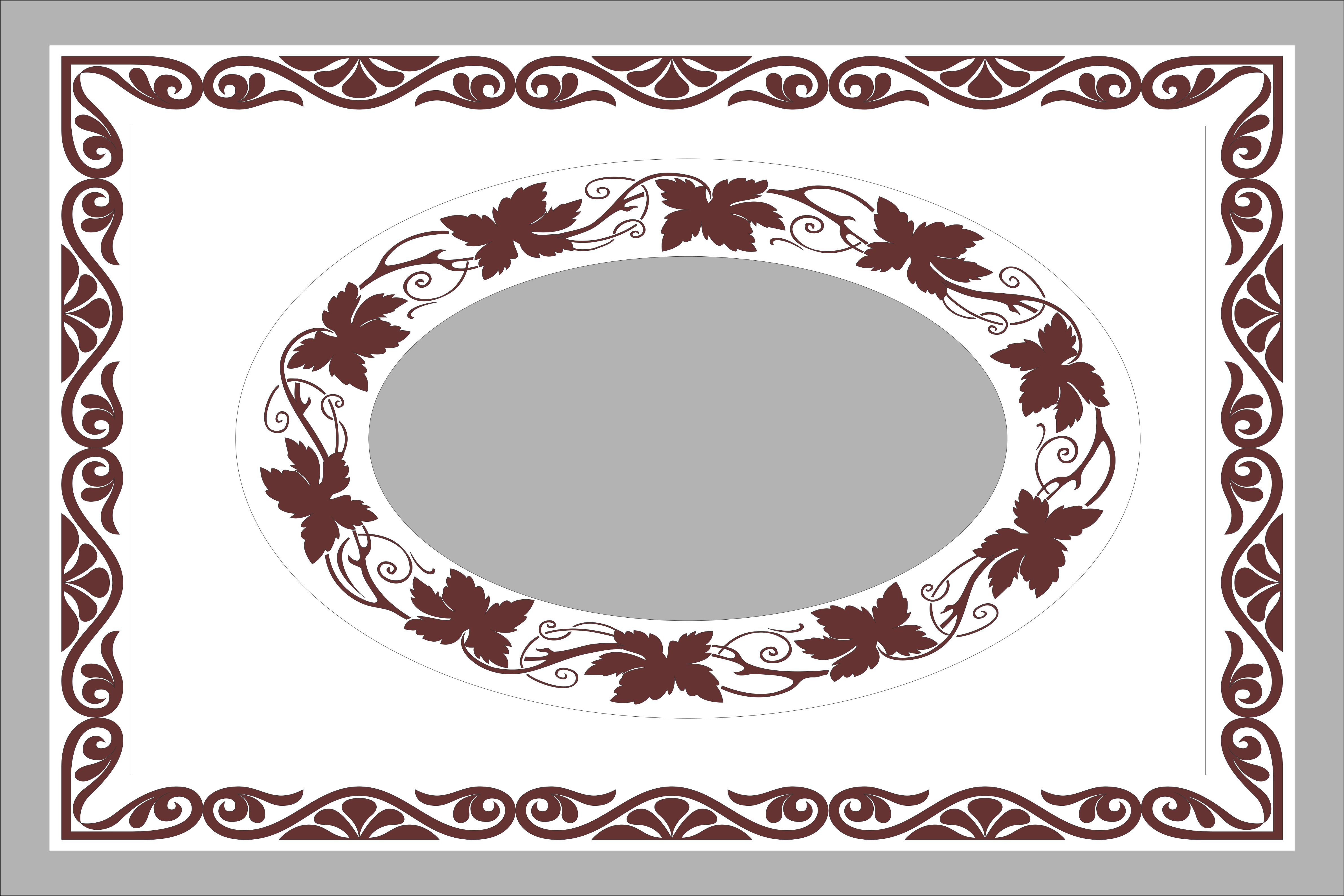 Decorative Motifs Rectangular Frame Pattern For Laser Cutting Free DXF File