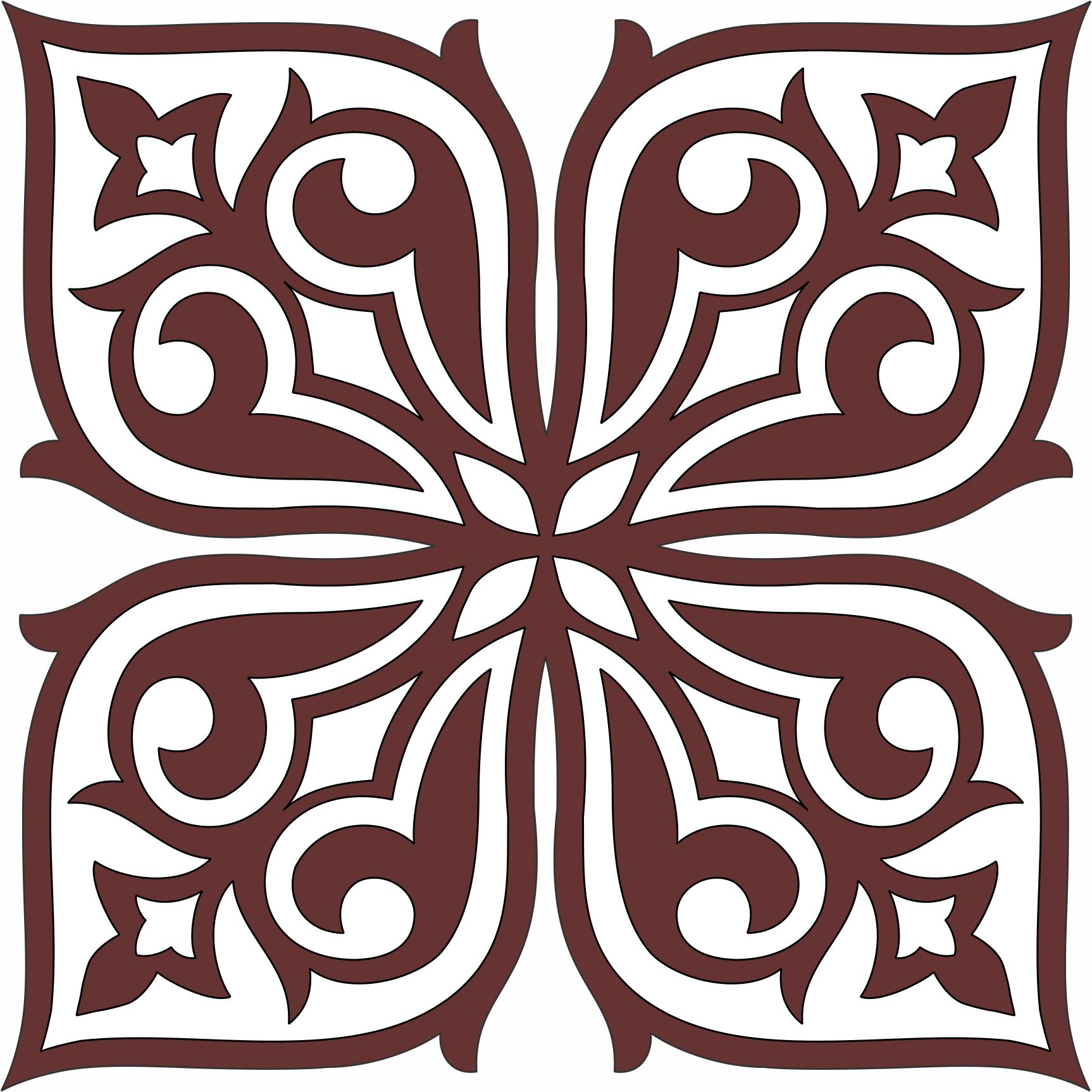 Decorative Pattern Screen Design For Laser Cutting Free DXF File