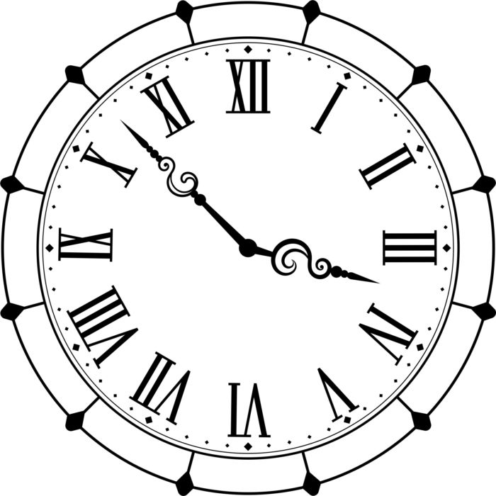 Decorative Wall Clock Roman Design Laser Cut Free Vector File