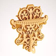 Decorative Wall Shelf With Hooks Free DXF File