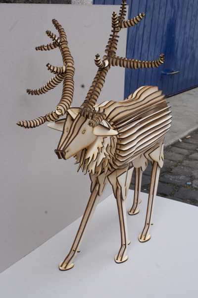 Deer 3d Wood Model Free DXF File