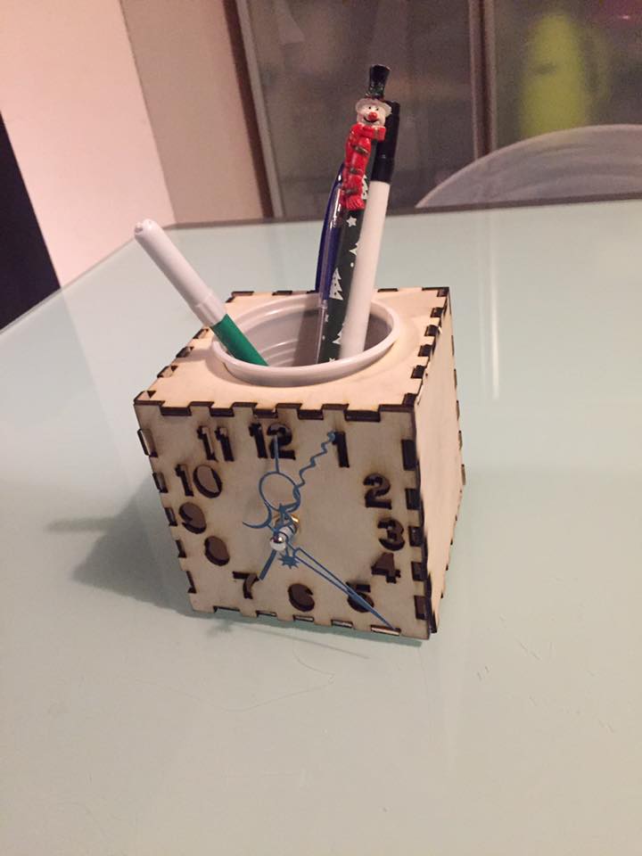 Desk Organizer With Clock Free DXF File