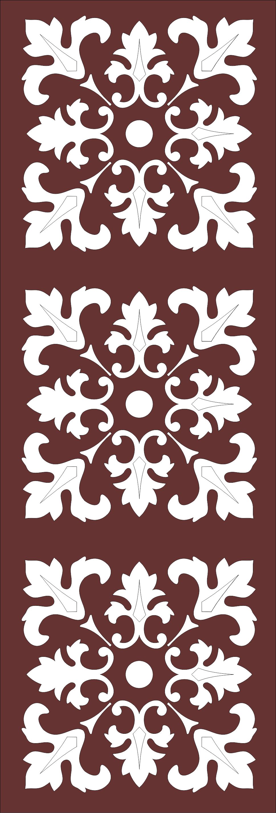 Divider Seamless Floral Grill Pattern For Laser Cutting Free DXF File