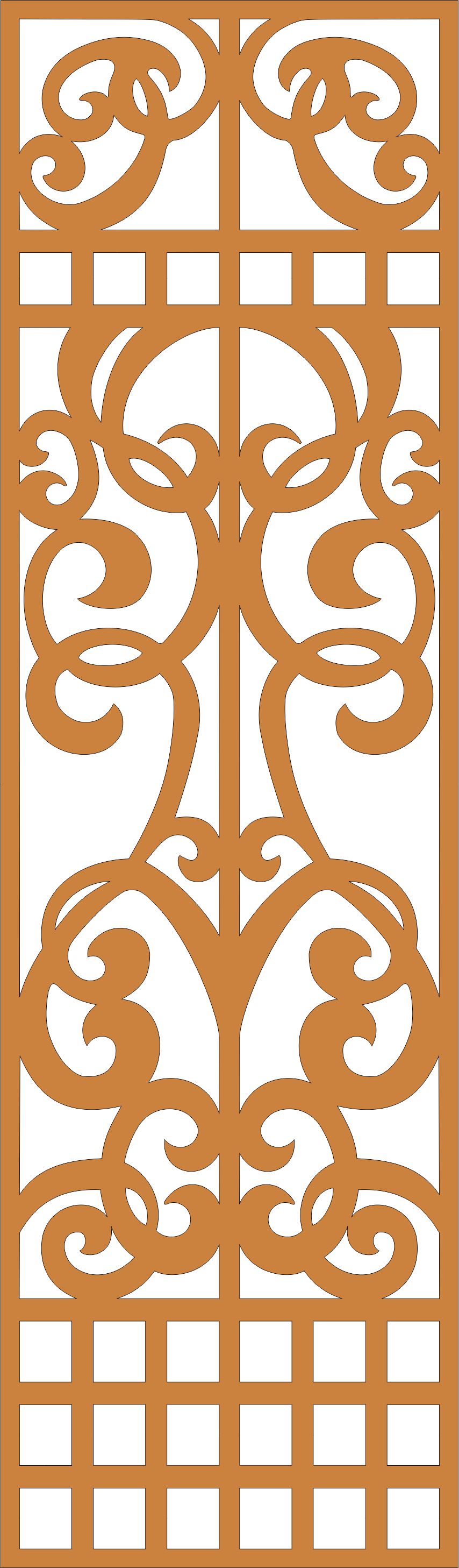 Divider Seamless Floral Screen Art For Laser Cut Free Vector File