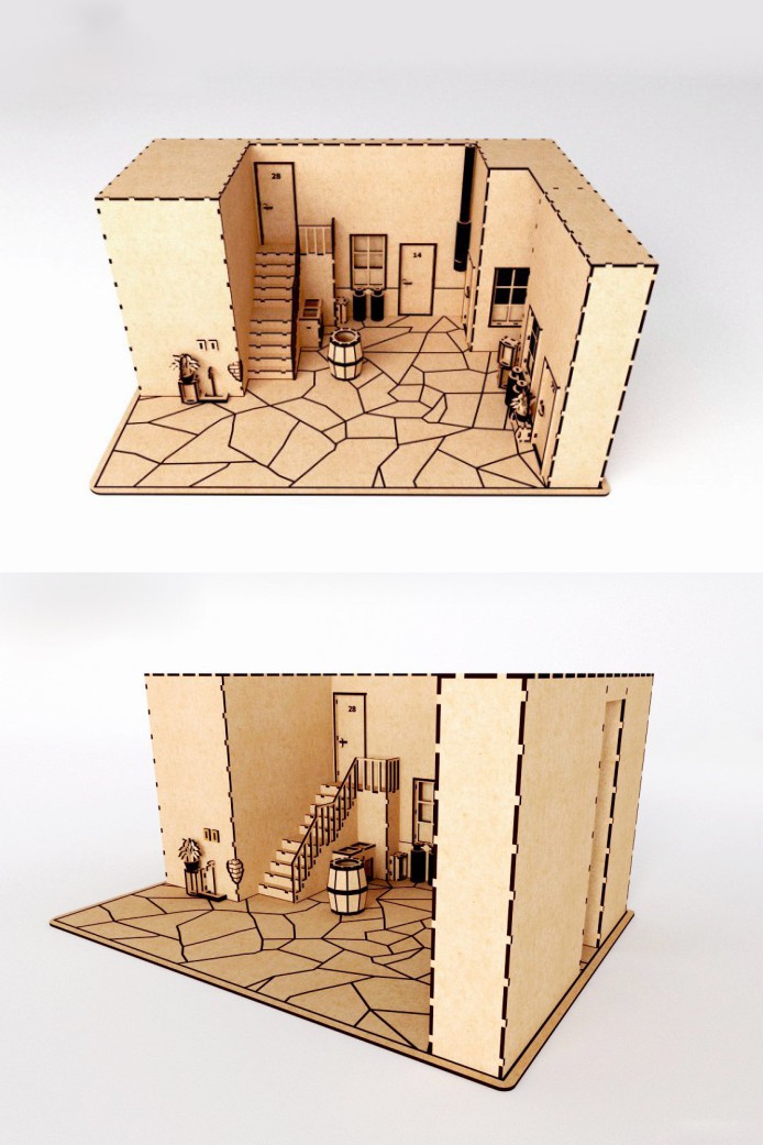 Doll House Model Free DXF File