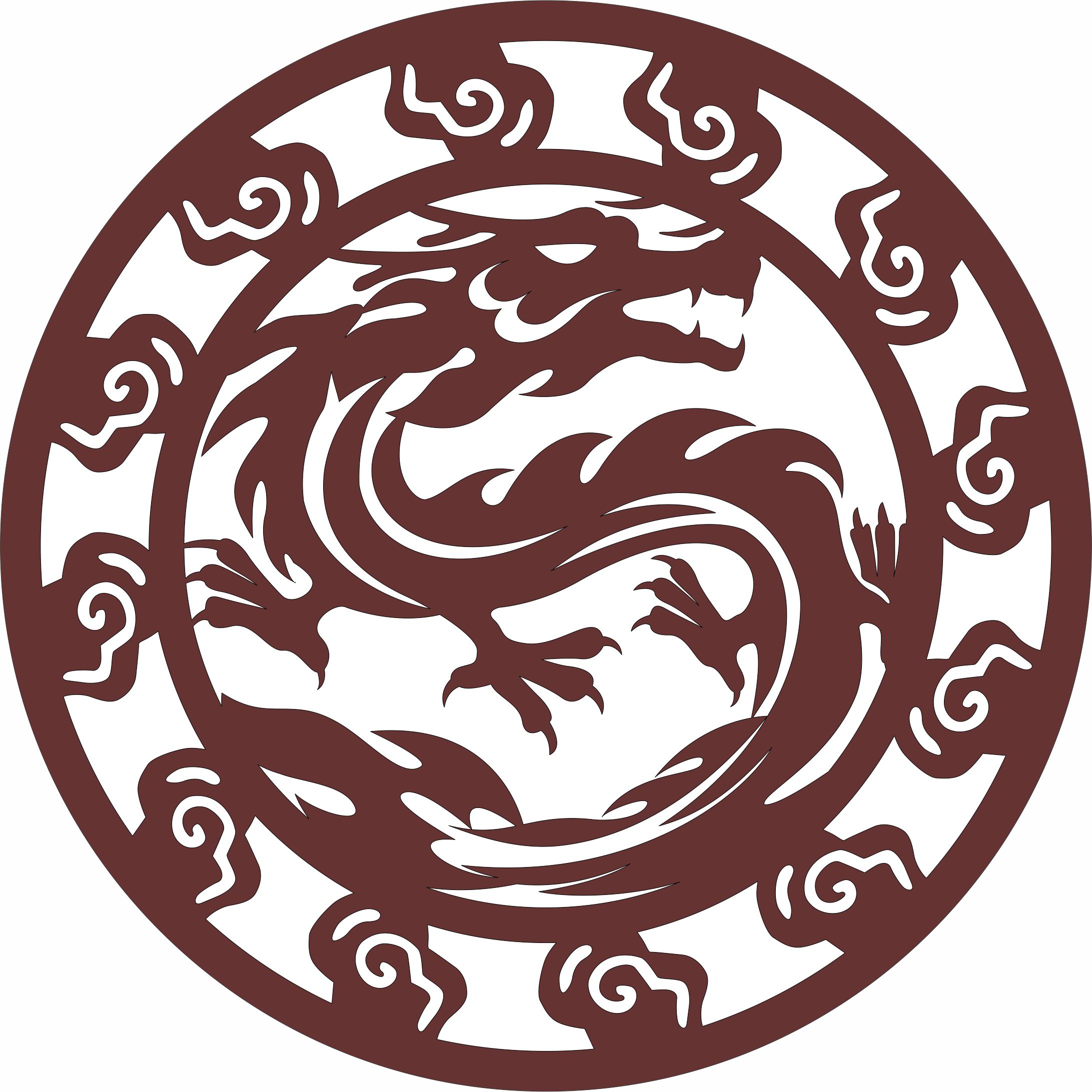 Dragon Privacy Partition Indoor Panels Grill Room Divider For Laser Cutting Free DXF File