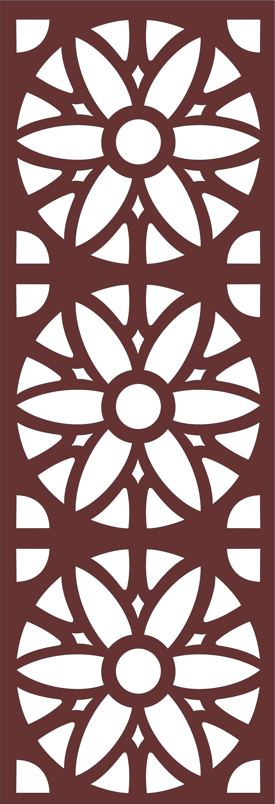 Drawing Room Grill Floral Seamless For Laser Cut Free Vector File