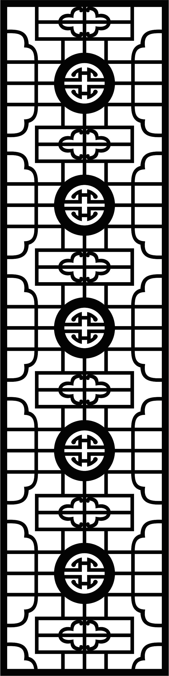 Drawing Room Screen Floral Seamless Art For Laser Cutting Free DXF File